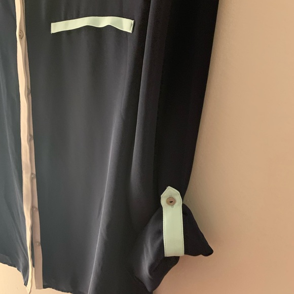 ZARA navy shirt with contrasting trim - Picture 5 of 6